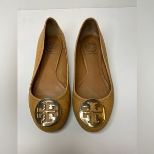 Tory Burch Chelsea Pebble Leather Flat Ballet Shoe
